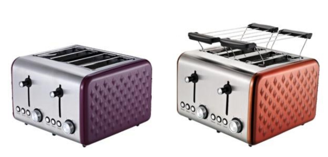 Four slices bread electric toaster.
